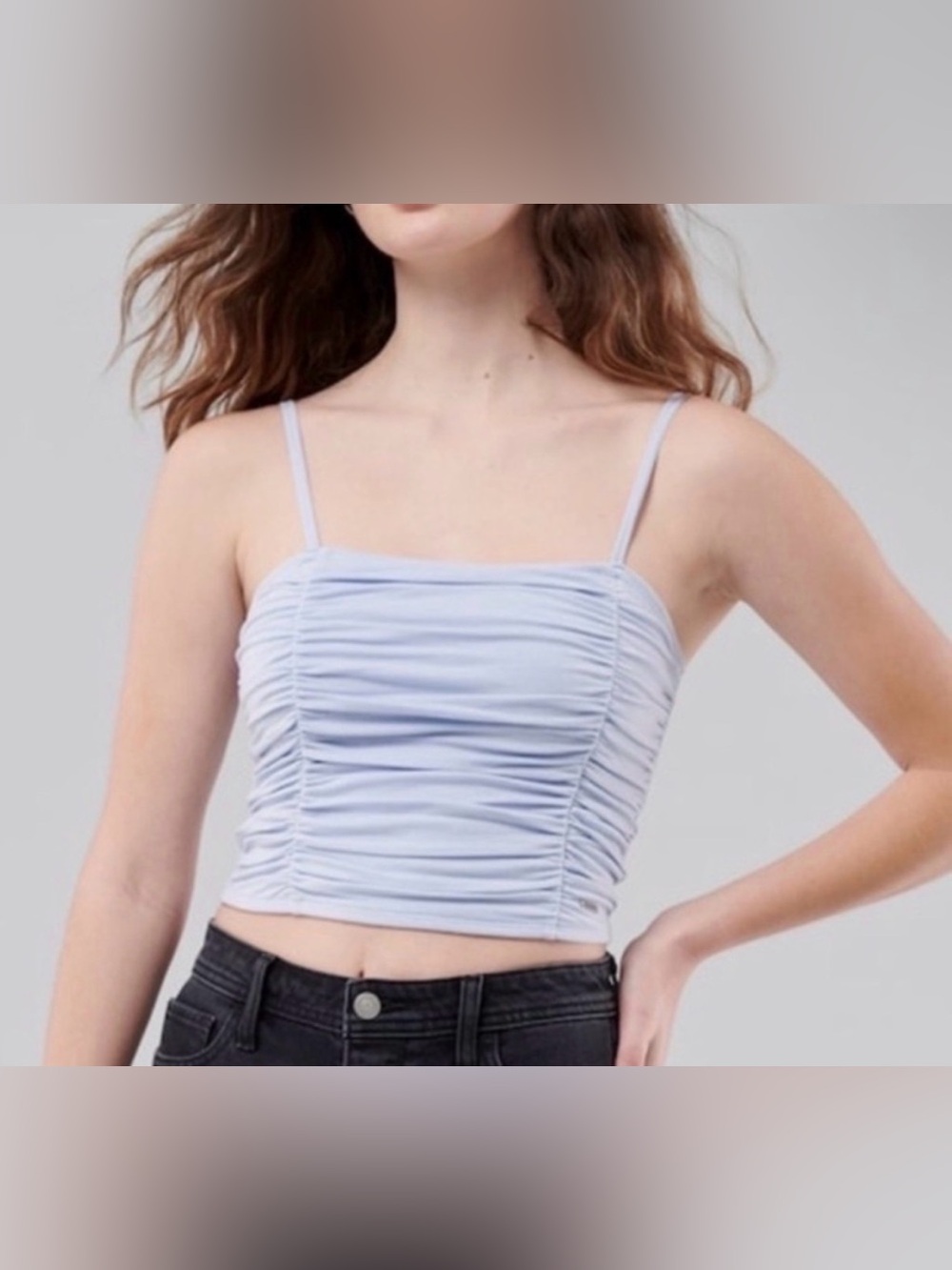 Hollister Lilac Ruched Cami with Adjustable Straps